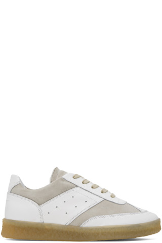 MM6 Maison Margiela: White Court Sneakers | SSENSE Canada