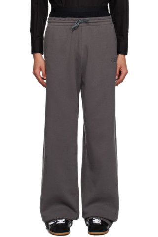 Wide-leg cotton-blend sweatpants in black - MM 6 Maison Margiela