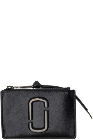 Snapshot leather card wallet Marc Jacobs Black in Leather - 34887066