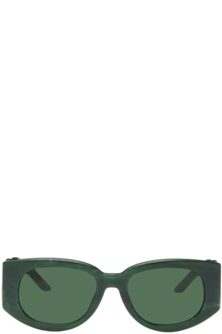 Casablanca Green Round Sunglasses - Green Marble/Gold