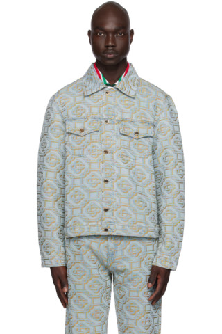 Casablanca monogram-jacquard cotton-blend jacket