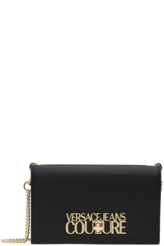 logo-plaque faux-leather clutch bag | Versace Jeans Couture 