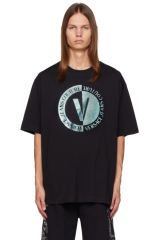 Versace Jeans Couture V-Emblem Metallic Logo T-Shirt for Men