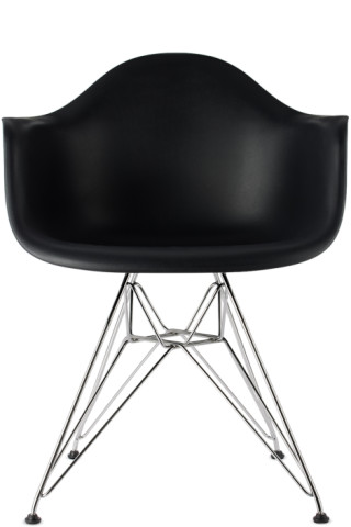 Black Eames Molded Plastic Armchair by Herman Miller® SSENSE