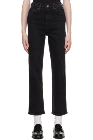 AGOLDE - Black Pinch Waist Kick Jeans