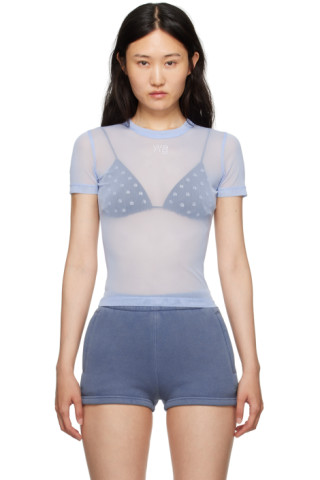 logo print sheer T-shirt, Alexander Wang