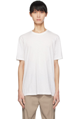Essential Burnout Cotton T-Shirt - White, Theory Men's