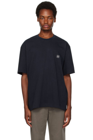 Navy Soft Back T-Shirt by Solid Homme on Sale | T-Shirts