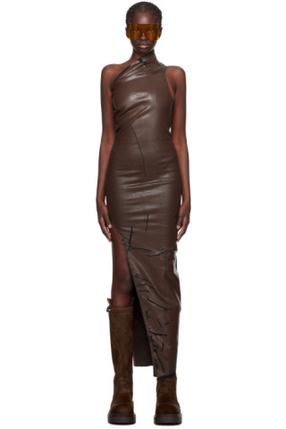 【RICK OWENS】リックオウエンス Athena ロングドレス ブラウン Rick Owensのブラウン Athena デニム マキシドレスがセール中