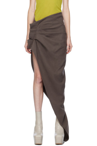 Rick Owens ロング・マキシ丈スカート グレー 2010625M0016 Rick Owens DRKSHDWのグレー Hollywood Soft Edfu マキシ