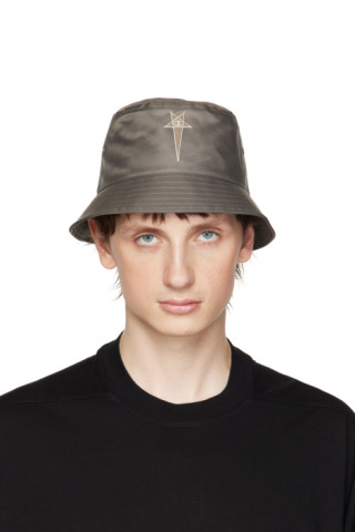 Gray Champion Edition Gillian Bucket Hat by Rick Owens on Sale