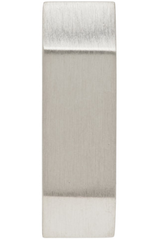 Silver Beveled Single Earring by Rick Owens on Sale