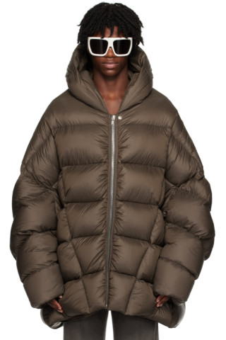 Gray Duvet Jumbo Peter Down Jacket by Rick Owens on Sale