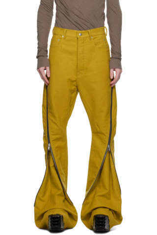 Yellow Bolan Banana Jeans by Rick Owens on Sale