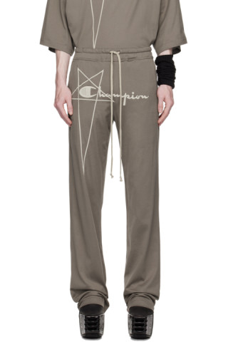 Black Champion Edition Sweatpants by Rick Owens on Sale