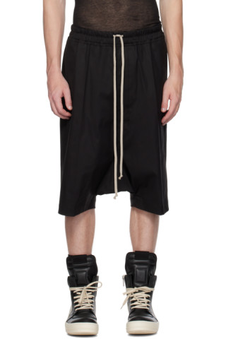 Rick Owens: Black Rick's Pods Shorts | SSENSE Canada
