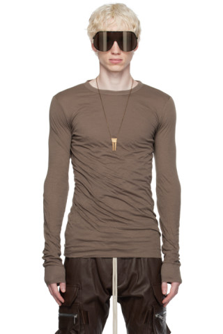 RICK OWENS DOUBLE LAYERED LONG SLEEVE T-SHIRT DUST FW23