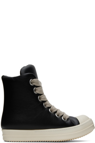 Rick Owens: Black Leather Sneakers | SSENSE