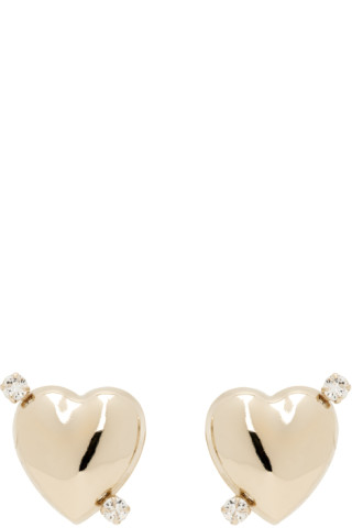 Gold Juno Earrings by Justine Clenquet on Sale