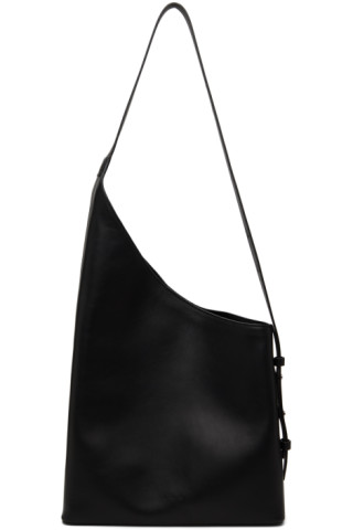 Black Demi Lune leather shoulder bag, Aesther Ekme