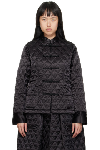 Tao Comme Des Garçons: Black Quilted Jacket | SSENSE