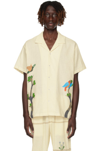 HARAGO: Off-White Painted Shirt | SSENSE