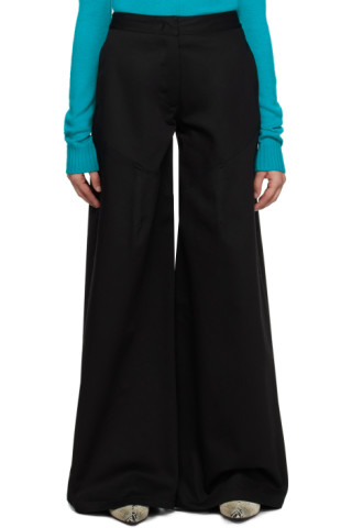 High-rise wool wide-leg pants in black - Jil Sander