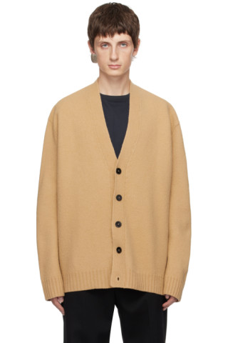 Tan Boxy Cardigan by Jil Sander on Sale