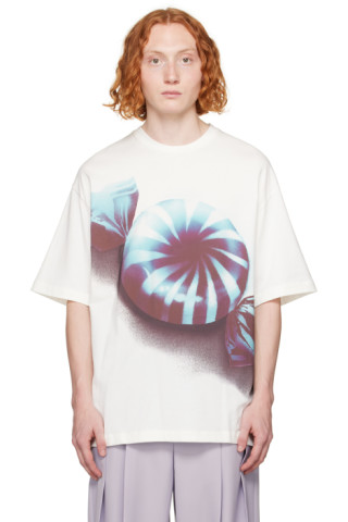 White Printed T-Shirt by Jil Sander on Sale