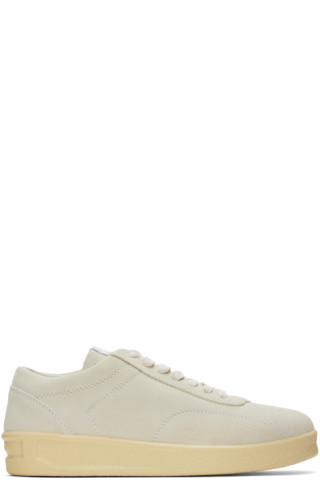 【関税込み】Jil Sander オフホワイト レースアップ スニーカー Jil Sanderのオフホワイト レースアップ スニーカーがセール中
