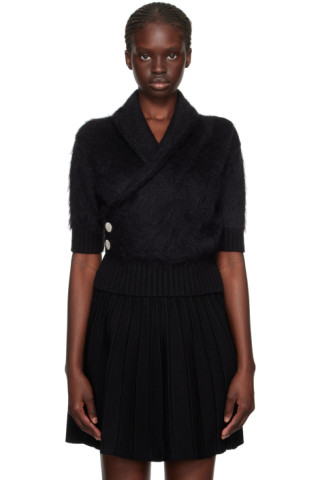 【関税込み】Balmain ブラック ラップ トップス Balmainのブラック ラップ トップスがセール中