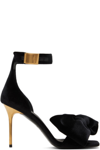BALMAIN 25S WEDGE HEEL SANDALS 100MM IN NUDE CALFSKIN
