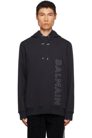【関税込み】Balmain ネイビー エンボスロゴ フーディ 232251M202019_1.jpg