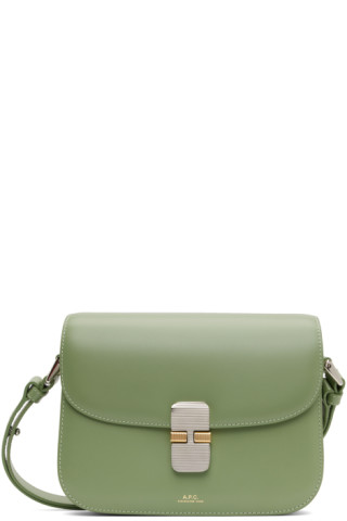 A.P.C. Grace Small Smooth-leather Cross-body Bag in Green