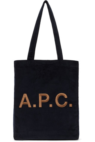 A.P.C. トートバッグ  lou レディース コーデュロイ ロゴ刺繍オープン