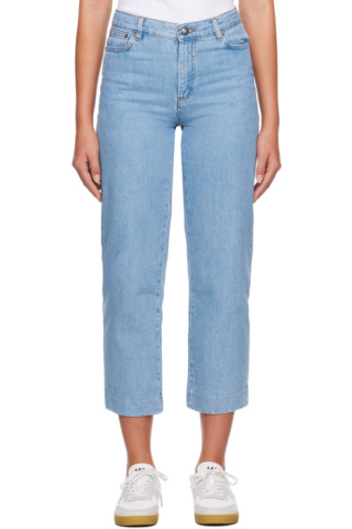 Sailor Mid Rise Straight Jeans in Blue - A P C