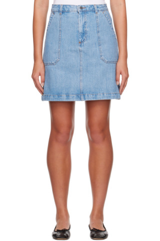 Blue Léa Denim Miniskirt by A.P.C. on Sale