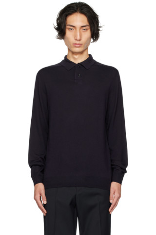 【関税込み】A.P.C. ネイビー Jerry ポロシャツ 232252M212016_1.jpg