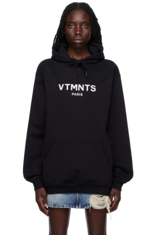 VTMNTS: Black Paris Hoodie | SSENSE