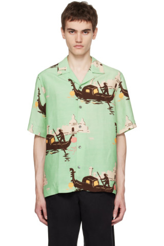 Green Printed Shirt by Paul Smith on Sale
