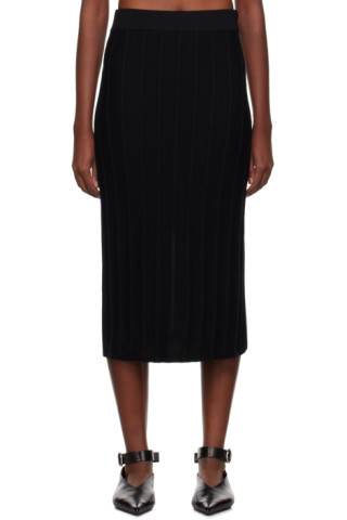 【関税込み】MM by Max Mara ブラック Melk ミディアムスカート 関税込み】MM by Max Mara ブラック Melk ミディアムスカート