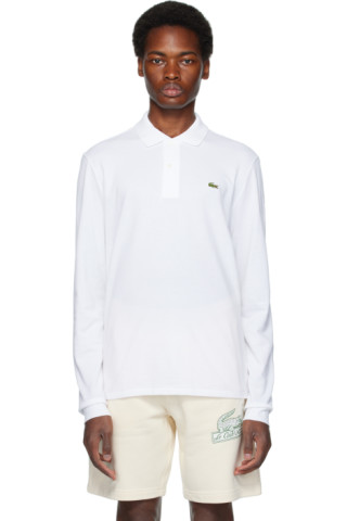 Lacoste Long Sleeve Classic Pique Polo Shirt White
