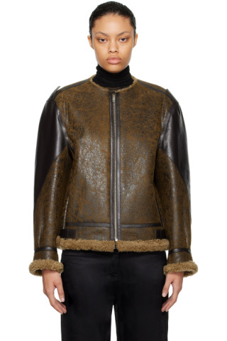 【関税込み】Givenchy ブラウン クラックレザー ジャケット Givenchyのブラウン クラックレザー ジャケットがセール中