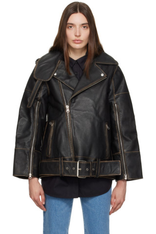 by Malene Birger: Black Beatrisse Leather Jacket | SSENSE