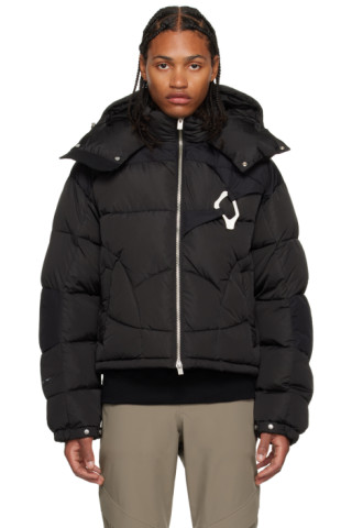 HELIOT EMIL: Black Abstract Down Jacket | SSENSE