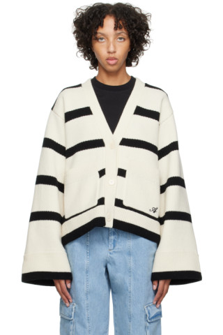 Off-White & Black Memory Cardigan by Axel Arigato on Sale