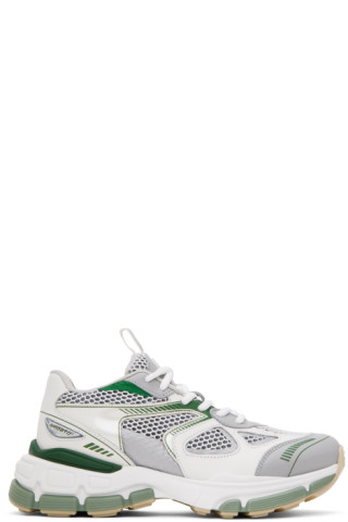 Axel Arigato: White & Green Marathon Neo Sneakers | SSENSE Canada