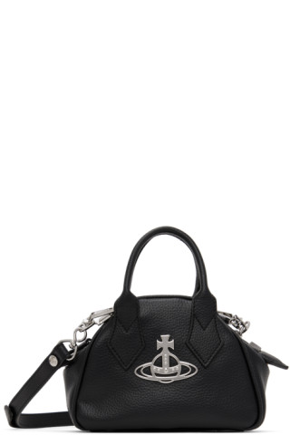 Vivienne Westwood Mini Yasmine Saffiano Leather Crossbody Bag - Black