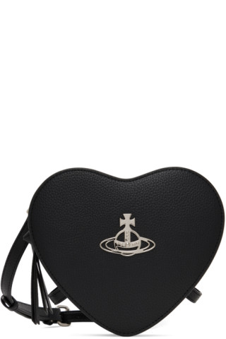 Vivienne Westwood Louise Heart Faux Leather Crossbody Bag in Black