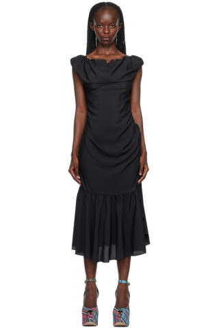 Vivienne Westwood: Black Ginnie Midi Dress | SSENSE